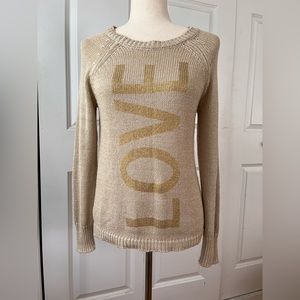 Ultra Flirt Sweater with LOVE design and flattering fit size M.